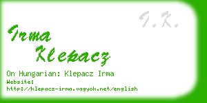 irma klepacz business card